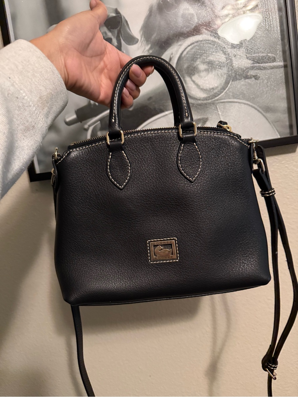 Dooney & Bourke Black Pebbled Leather Crossbody